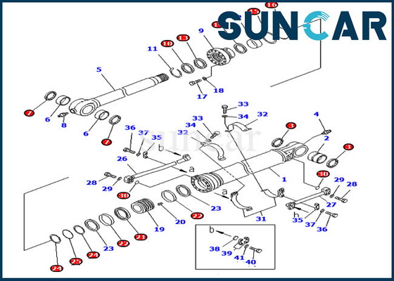 707-99-58095 7079958095 piezas de servicio pesadas de equipo de Kit For Komatsu PC300-7 del sello del cilindro del cubo