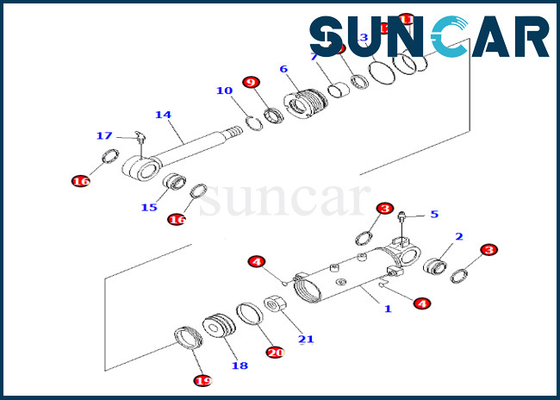 707-98-24770 servicio Kit Komatsu For PC35MR-3 PC35MR-2 del cilindro de la elevación de 7079824770 cuchillas