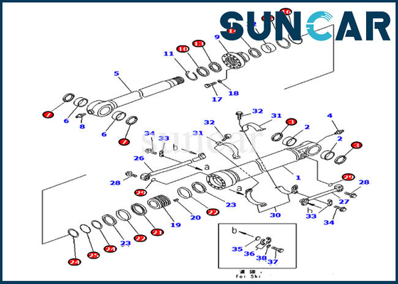 707-99-59610 servicio Kit Seal Kits 7079959610 del cilindro para el modelo Parts de PC300LC-7 PC350LC-7 KOMATSU
