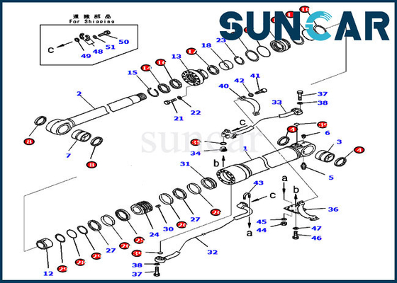 707-99-58031 servicio Kit Cylinder Seal Kit For KOMATSU PC350-8 PC300-8 PC300LC-8 de 7079958031 auges