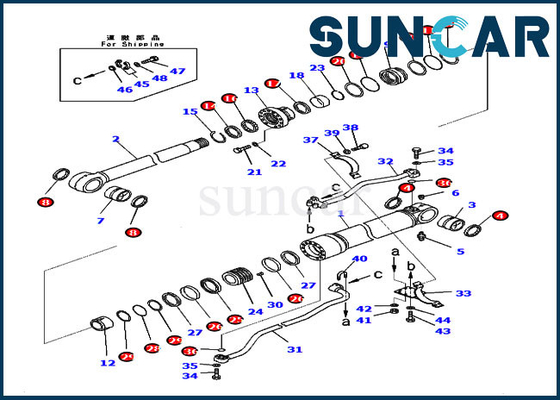 707-99-59271 el auge que sella a Kit Repair Cylinder Seal Kit cabe para el equipo pesado de KOMATSU PC300-8