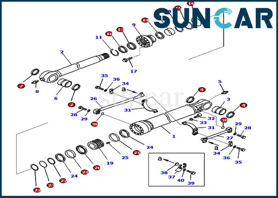 707-99-59550 equipo del reemplazo de Kit Hydraulic Cylinder Fits KOMATSU PC360LC-10 PC360NLC-10 del sello del cubo