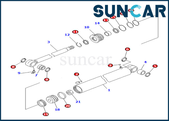 KOMATSU 707-98-29670 7079829670 aceite y desgaste de Kit For PC35MR-3 del sello del cilindro del oscilación del auge - resistentes