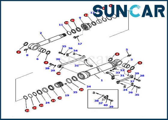 707-99-59150 el sello Kit Hydraulic Cylinder Service Kit del cubo cabe PC360NLC-10 PC300-8M0 KOMATSU