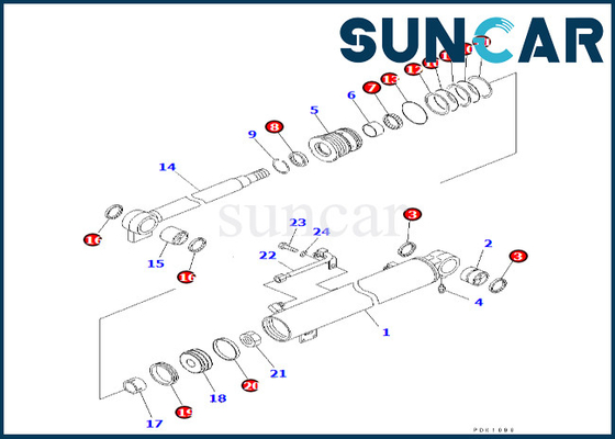 707-98-24280 cilindro de 7079824280 auges que sella el equipo de reparación del cilindro del auge de Kit Fits PC35R-8 KOMATSU