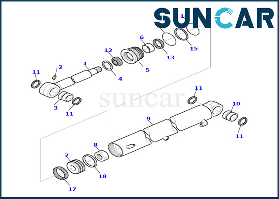 878000657 equipo de reparación del sello del cilindro del oscilación del auge de Kit Komatsu Fits PC35R-8 del sello del cilindro del oscilación del auge