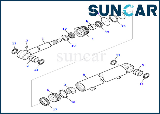 El sello Kit Komatsu 878000655 del cilindro del brazo cabe el equipo Desgaste-resistente del lacre del cilindro del brazo PC35R-8