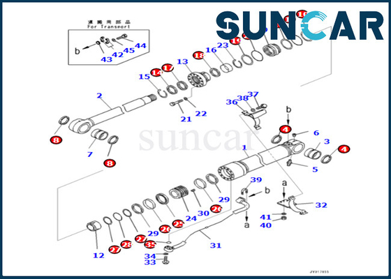 Equipo 707-99-59141 7079959141 KOMATSU del sello del cilindro del auge para el equipo del servicio del cilindro del auge de PC360LC-10 PC360NLC-10