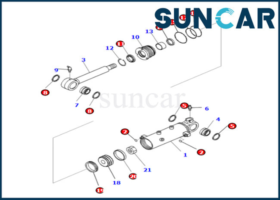 Equipo 707-98-30550 7079830550 del sello del cilindro de cuchilla para el equipo del servicio del cilindro de cuchilla de PC35MR-3 KOMATSU