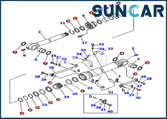 Reparación Kit Cylinder Oil Seal Kits del sello del cubo de PC360-8M0 PC390LC-8M0 721-98-01080 KOMATSU