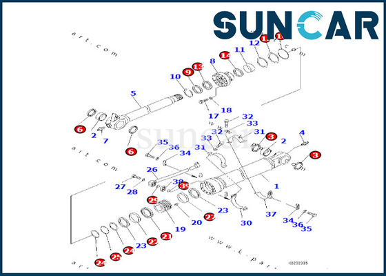 reparación Kit Komatsu For PC490LC-10 PC360NLC-11 PC360LC-11 del sello del cilindro del cubo 7239800570 723-98-00570