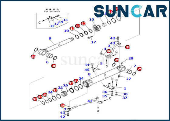 KOMATSU 721-98-01970 cilindro de 7219801970 auges que sella a Kit For PC360LCI-11 PC390LCI-11