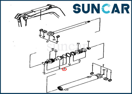 Modelo de Kit Seal Kit For KOMATSU PC30FR-1 del servicio del cilindro del brazo de YM172141-99380 YM17214199380
