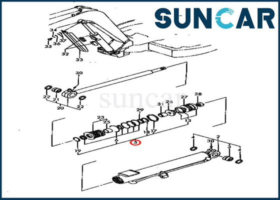 Auge YM172142-99340 que sella equipos del sello de Kit Hydraulic Cylinder For Komatsu PC30FR-1 PC30FR-2