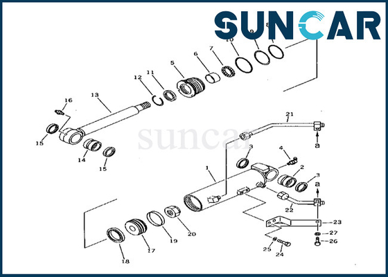 Ajustes de alta calidad PC38UU-1 KOMATSU del equipo 21X-63-02040 21X6302040 del servicio del cilindro de la compensación del auge