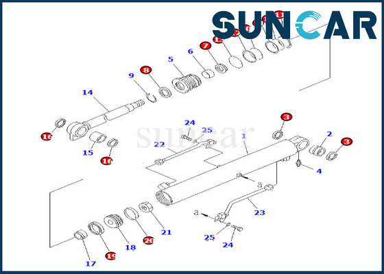 Equipo 707-98-25600 7079825600 del servicio del cilindro del auge para el equipo del lacre del cilindro del auge de PC38UU-2 KOMATSU