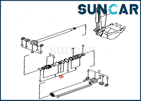 Excavador Service Kit Parts de Kit Fits Model PC30FR-1 KOMATSU del sello del cilindro del cubo YM172142-99420