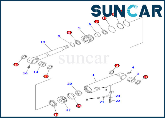 Compense el sello Kit Komatsu For PC38UU-3 707-98-24270 del cilindro 7079824270 equipos compensados del servicio del cilindro