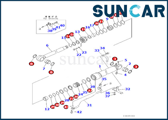 Sello Kit Fits PC400LC-8 PC400-8 PC400-8R de la reparación del cilindro del auge 707-99-67870 de KOMATSU 7079967870