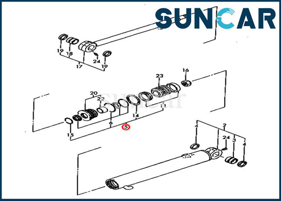 Piezas internas del cilindro de Kit Service Kit For Hydraulic del sello del brazo de PC30FR-2 KOMATSU YM172422-72950