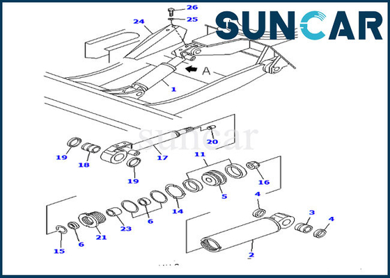 Equipo del servicio del cilindro de cuchilla de Seal Repair Kit For YM172422-72700 PC30FR-2 KOMATSU del excavador