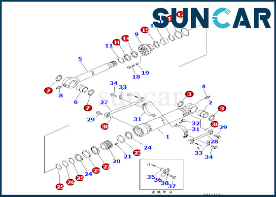 Equipo 707-99-66240 7079966240 KOMATSU del sello del cilindro del cubo para PC400-7 PC300LL-7E0 PC350LL-7E0