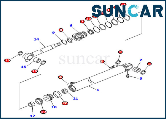 707-98-24330 7079824330 equipo pesado de Kit Fits PC35MR-3 PC30MR-2 KOMATSU del sello del cilindro del auge