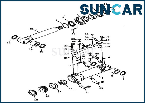 Excavador inferior de los modelos de Kit For 208-63-94100 PC400LC-3 PC400-3 KOMATSU del sello del cilindro de la descarga
