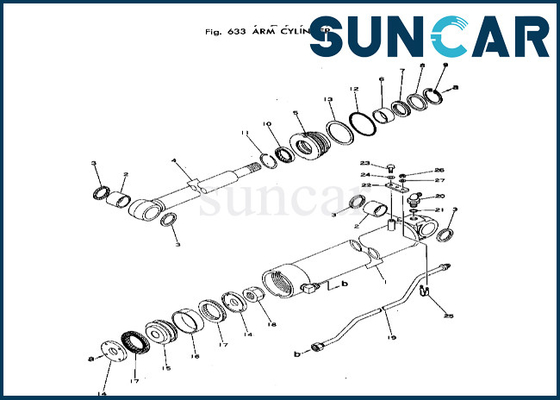cilindro del brazo de 20T-63-66103 20T6366103 que sella el equipo de reparación del cilindro del brazo de Kit Komatsu Fits PC40-1 PC40-2
