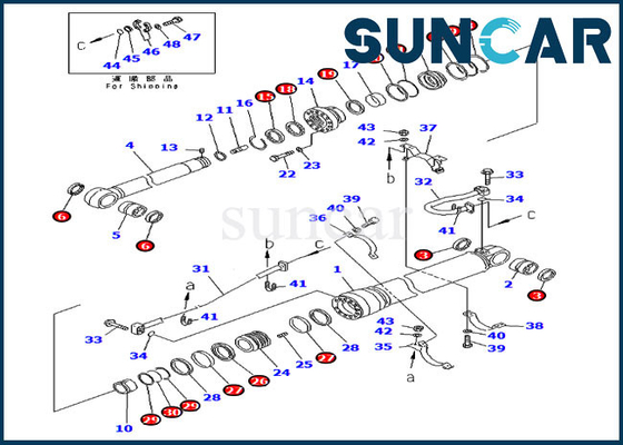 Reparación Kit Hydraulic Cylinder del brazo 707-99-69520 para las piezas de servicio de PC400LC-6 PC450LC-6 KOMATSU