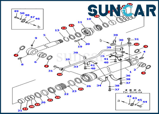 707-99-67300 7079967300 versión de ultramar KOMATSU de Kit For PC450LC-6 PC450-6 del servicio del cilindro del auge