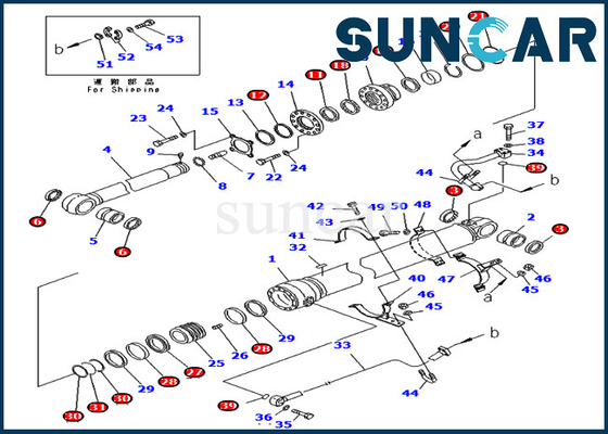 Ajustes Komatsu modelo PC400LC-7 PC400-7 del equipo 7079976140 del lacre del cubo del equipo 707-99-76140 del servicio del cilindro del brazo