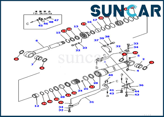 PC400-7 PC400LC-7 KOMATSU 707-99-72310 sello Kit Excavator Service Kits del cilindro de 7079972310 auges