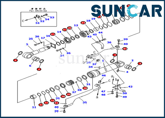 Sello Kit Hydraulic Cylinder de la reparación del auge 707-99-72270 7079972270 KOMATSU PC400-7 PC400LC-7 para el cargador