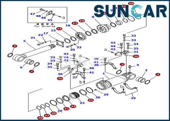 Equipo de aislamiento de la descarga 707-99-47820 inferior Kit Hydraulic Cylinder For Loader PC400-7 PC400LC-7 KOMATSU
