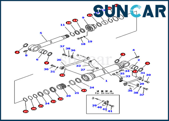 707-99-66260 equipo del sello de aceite hidráulico de KOMATSU del cilindro de Kit Fits For PC400-7 PC400LC-7 del servicio del cubo
