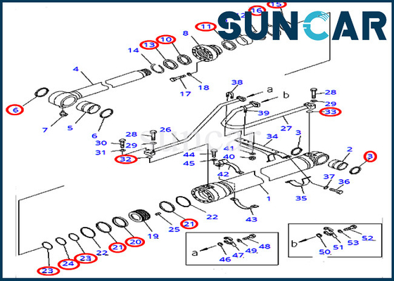 707-99-50650 el sello Kit Service Kit Fits PC400LC-8 PC400-8 KOMATSU del cilindro del cubo modela equipos