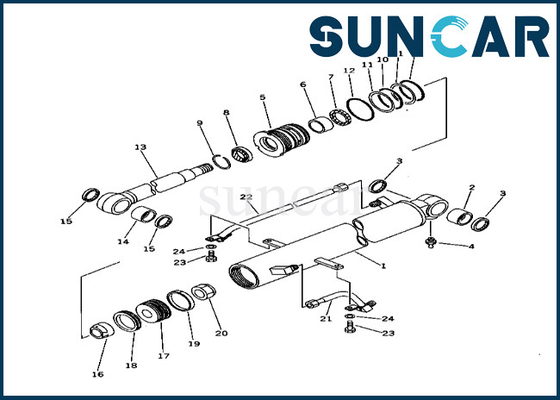 Sello Kit For PC40-6 del cilindro del auge del equipo 20T-63-02060 20T6302060 KOMATSU del lacre del cilindro del auge