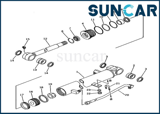 Sello Kit Swing Cylinder Repair Kit 20T6302140 20T-63-02140 KOMATSU del cilindro del oscilación para PC40-6