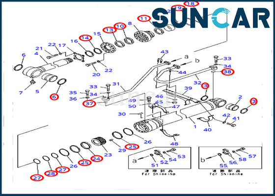 707-99-50720 7079950720 equipo pesado de Kit Bucket Cylinder For Komatsu PC400-7 PC400LC-7 del servicio