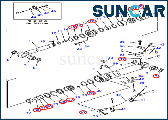 707-99-69710 7079969710 versión de ultramar de KOMATSU del cilindro del brazo de Kit For PC400-7 PC400LC-7 PC450-7 del sello