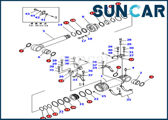 707-99-47800 sello inferior Kit Service Kits Fits For PC400-7E0 PC400LC-8 KOMATSU del cilindro de la descarga 7079947800