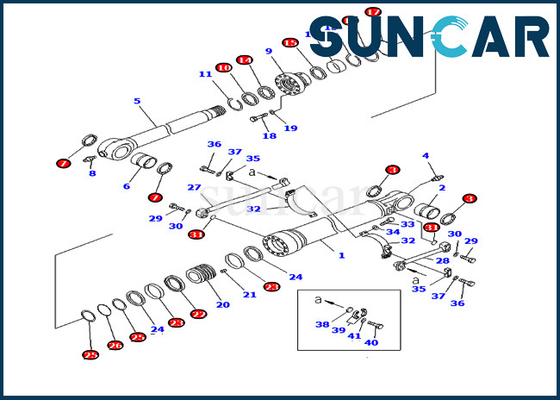 Excavador Komatsu Sealing Kit del equipo 707-99-72240 PC400-7 PC450LC-7 PC400LC-7 del servicio del cilindro del cubo