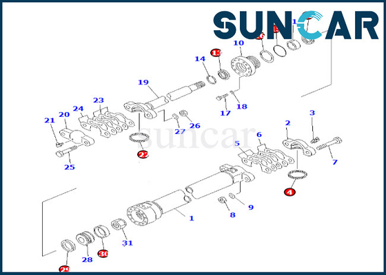 Sello estupendo Kit Fits GD825A-2 del cilindro del trazador de líneas 707-98-35110 de Kit Komatsu 7079835110 del sello del cilindro del cambio del lado de la barra de enganche