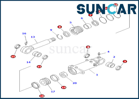 7079832120 equipo del sello del cilindro de cuchilla de Kit Komatsu For PC40-7 PC40R-7 del sello del cilindro de cuchilla 707-98-32120