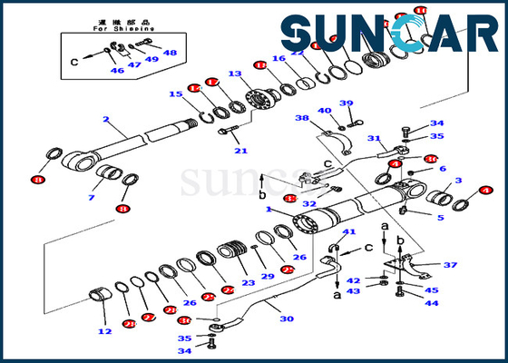 Equipo 707-99-67871 del sello 7079967871 equipos de reparación del cilindro hidráulico del auge para PC450-8R PC400LC-8 KOMATSU