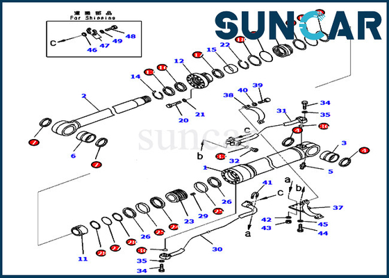 PC400-8 PC400LC-8 KOMATSU 707-99-67091 equipo del sello de Kit Wear Resistance Cylinder Oil del servicio de 7079967091 auges