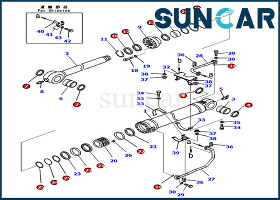 707-99-75910 piezas de servicio de Kit For Hydraulic Cylinder Komatsu PC450-8 PC550LC-8 PC400LC-8 del sello del cubo