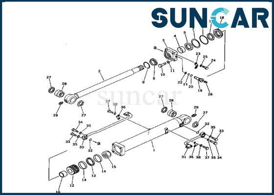 208-63-76100 2086376100 equipo de reparación del sello del cilindro del cubo de Kit Komatsu Fits PC400-1 PC400LC-1 del sello del cilindro del cubo