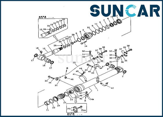 Equipo 208-63-62100 del servicio del cilindro del brazo de KOMATSU sello Kit For PC400-3 PC400LC-3 del cilindro de 2086362100 brazos
